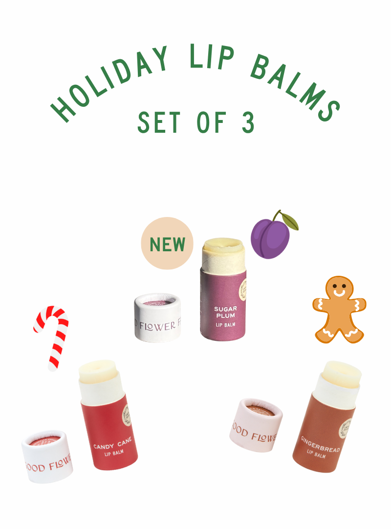 Vegan Lip Balm 3-Pack - Chocolate Candy Cane Flavor, 0.25 Oz Jumbo Tubes With Gift Pouch