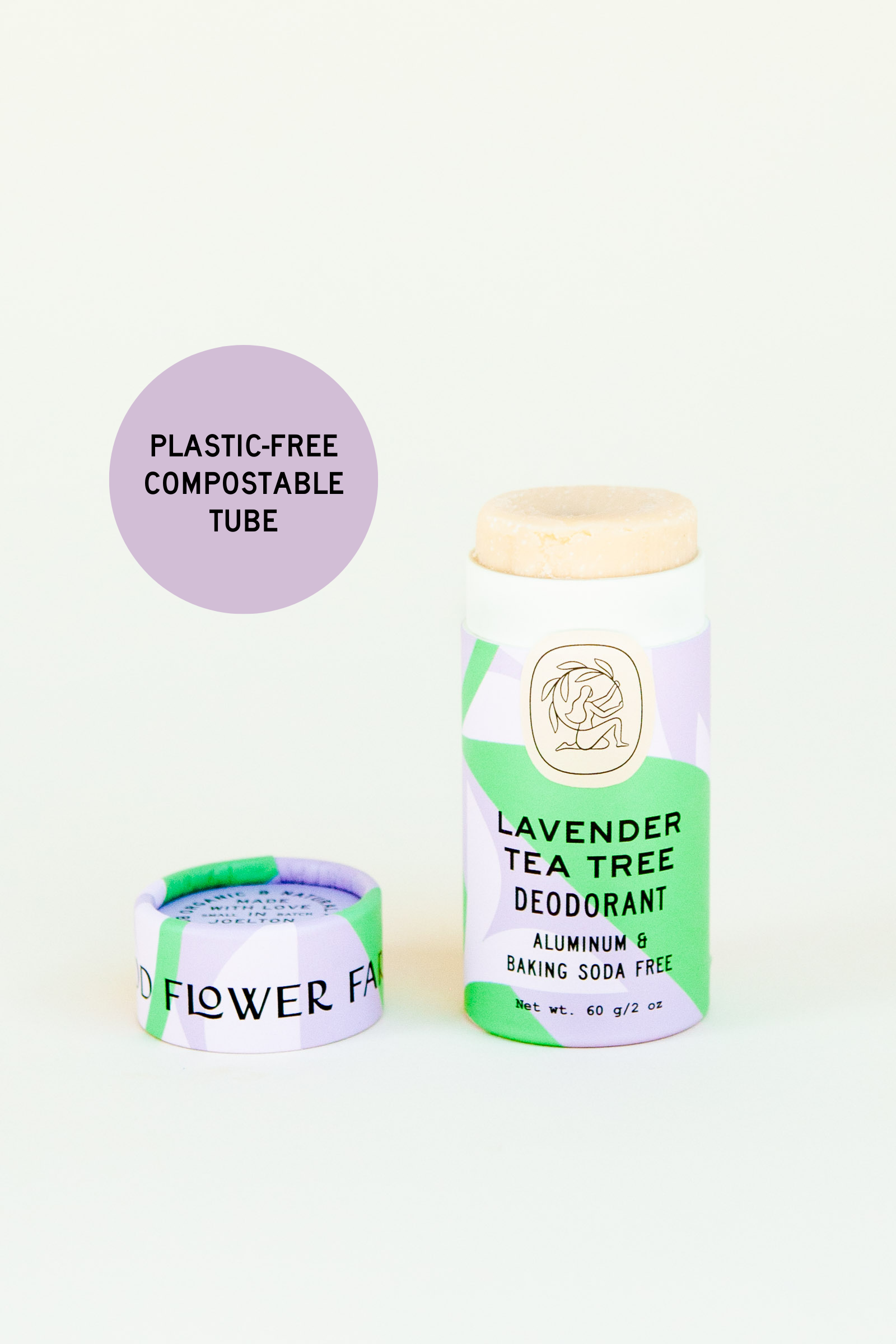 Lavender Tea Tree Deodorant Plastic-Free Tube: *Updated Formula*