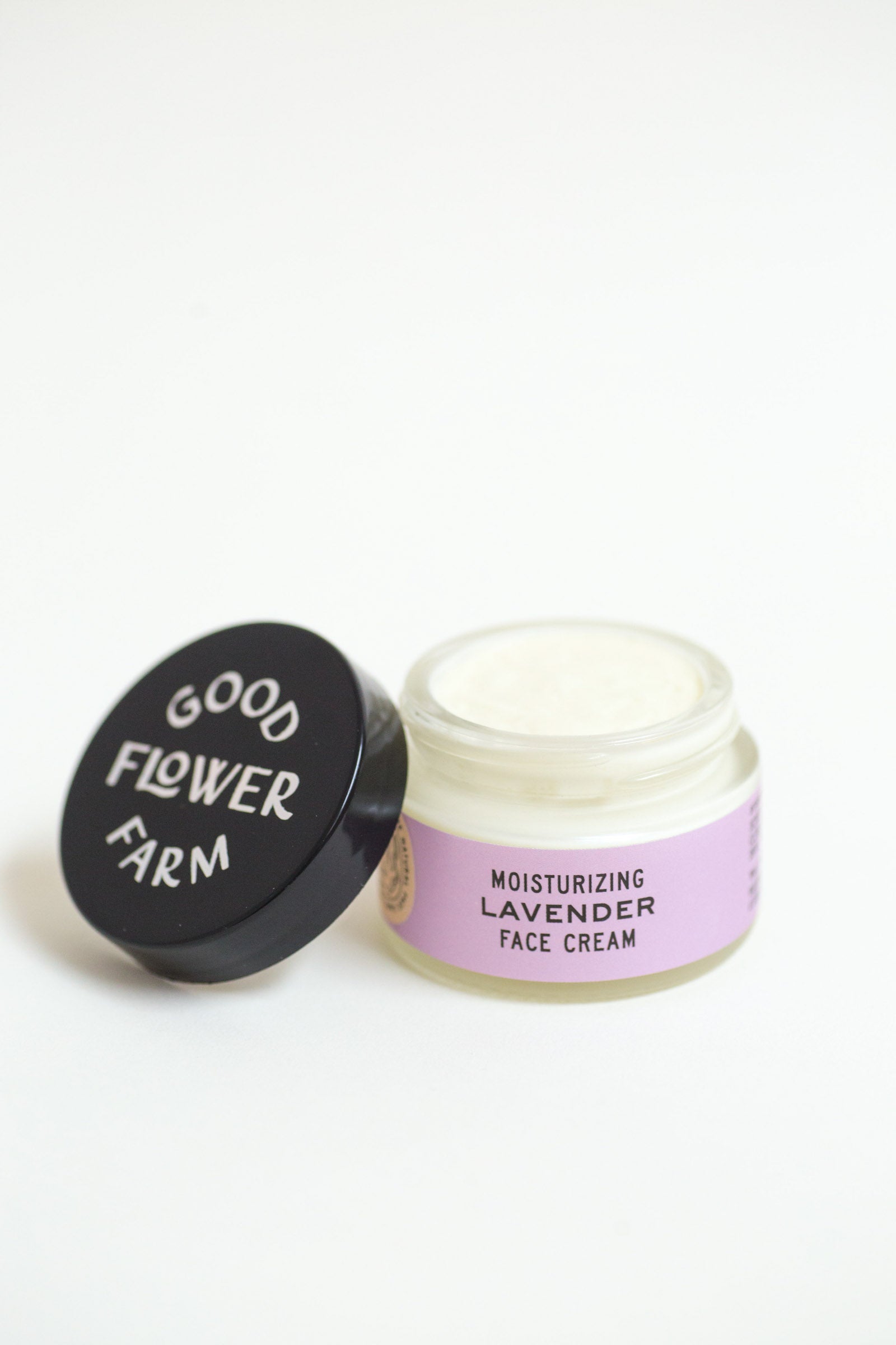 Organic herbal lavender face cream, moisturizing with plant-based oils and butters by Good Flower Farm